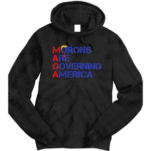 Morons Are Governing America Funny Trump 2024 Tie Dye Hoodie