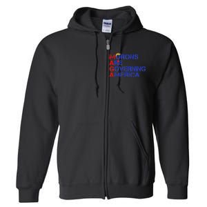 Morons Are Governing America Funny Trump 2024 Full Zip Hoodie