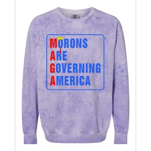 Morons Are Governing America Funny Trump 2024 (5) Colorblast Crewneck Sweatshirt