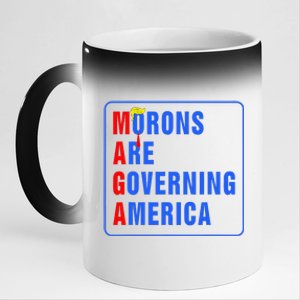 Morons Are Governing America Funny Trump 2024 (5) 11oz Black Color Changing Mug