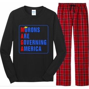 Morons Are Governing America Funny Trump 2024 (5) Long Sleeve Pajama Set