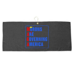 Morons Are Governing America Funny Trump 2024 (5) Large Microfiber Waffle Golf Towel