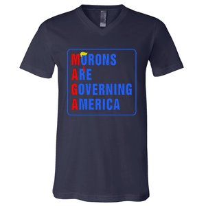 Morons Are Governing America Funny Trump 2024 (5) V-Neck T-Shirt