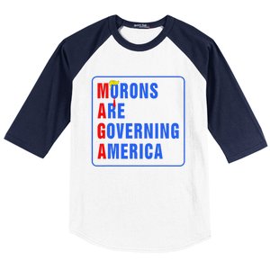 Morons Are Governing America Funny Trump 2024 (5) Baseball Sleeve Shirt