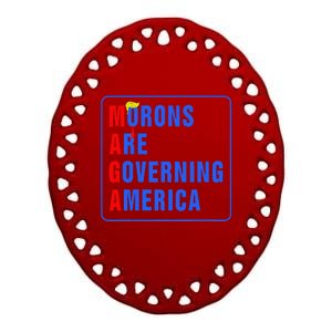 Morons Are Governing America Funny Trump 2024 (5) Ceramic Oval Ornament