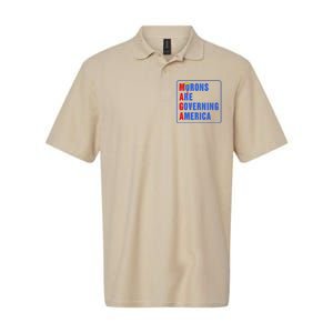 Morons Are Governing America Funny Trump 2024 (5) Softstyle Adult Sport Polo