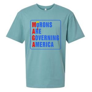 Morons Are Governing America Funny Trump 2024 (5) Sueded Cloud Jersey T-Shirt