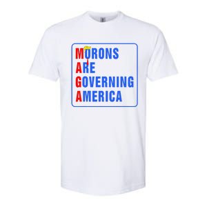 Morons Are Governing America Funny Trump 2024 (5) Softstyle CVC T-Shirt