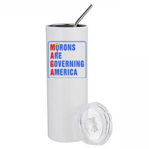 Morons Are Governing America Funny Trump 2024 (5) Stainless Steel Tumbler