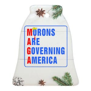 Morons Are Governing America Funny Trump 2024 (5) Ceramic Bell Ornament