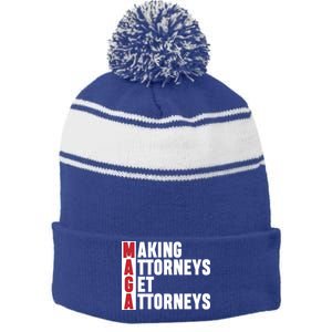 Making Attorneys Get Attorneys Maga Stripe Pom Pom Beanie