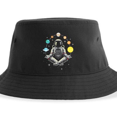 Meditating Astronaut Galaxy Spaceman Astronomer Sustainable Bucket Hat
