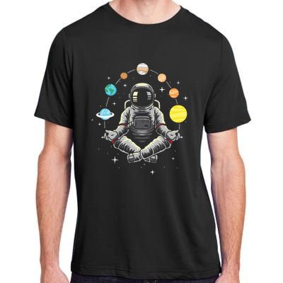 Meditating Astronaut Galaxy Spaceman Astronomer Adult ChromaSoft Performance T-Shirt