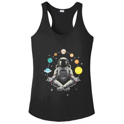 Meditating Astronaut Galaxy Spaceman Astronomer Ladies PosiCharge Competitor Racerback Tank
