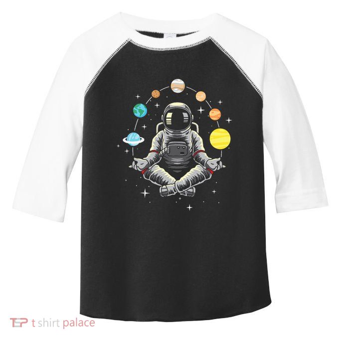 Meditating Astronaut Galaxy Spaceman Astronomer Toddler Fine Jersey T-Shirt