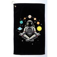 Meditating Astronaut Galaxy Spaceman Astronomer Golf Towel