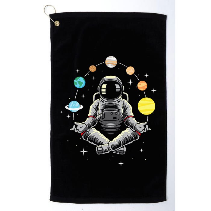 Meditating Astronaut Galaxy Spaceman Astronomer Golf Towel