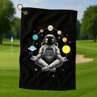 Meditating Astronaut Galaxy Spaceman Astronomer Golf Towel