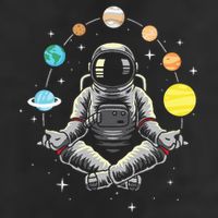 Meditating Astronaut Galaxy Spaceman Astronomer Golf Towel