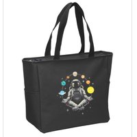 Meditating Astronaut Galaxy Spaceman Astronomer Zip Tote Bag