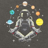 Meditating Astronaut Galaxy Spaceman Astronomer Cotton Canvas Backpack