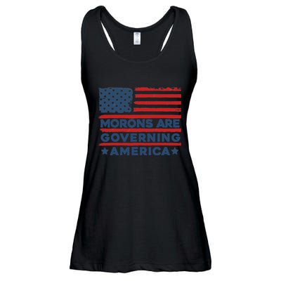 Morons Are Governing America Political Satire Ladies Essential Flowy Tank