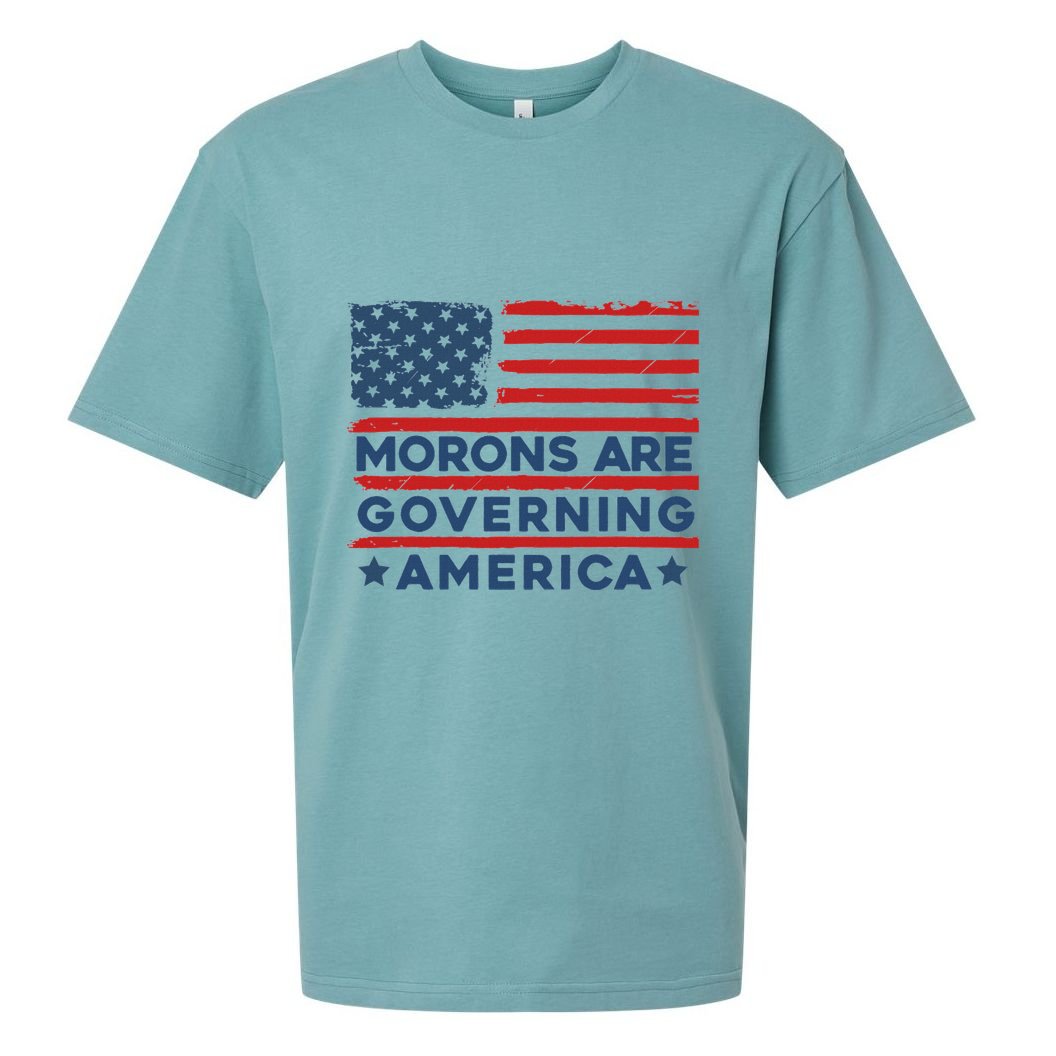 Morons Are Governing America Political Satire Sueded Cloud Jersey T-Shirt