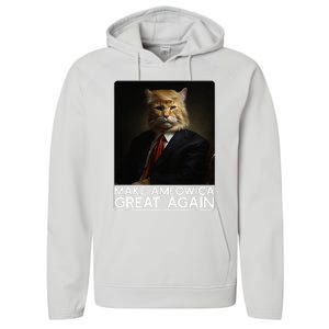 Make Ameowica Great Again Funny Donald Trump Cat Meme Performance Fleece Hoodie