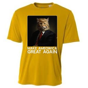 Make Ameowica Great Again Funny Donald Trump Cat Meme Cooling Performance Crew T-Shirt