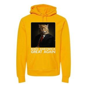 Make Ameowica Great Again Funny Donald Trump Cat Meme Premium Hoodie