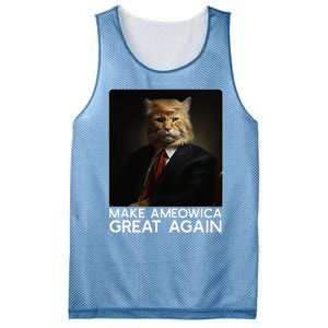 Make Ameowica Great Again Funny Donald Trump Cat Meme Mesh Reversible Basketball Jersey Tank