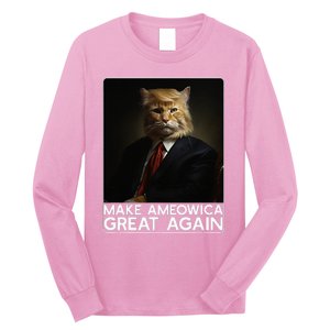 Make Ameowica Great Again Funny Donald Trump Cat Meme Long Sleeve Shirt