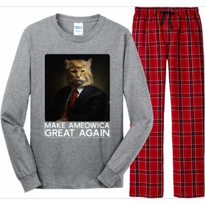 Make Ameowica Great Again Funny Donald Trump Cat Meme Long Sleeve Pajama Set