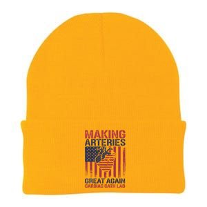 Making Arteries Great Again Cardiac Cath Lab Funny Trump Gift Knit Cap Winter Beanie