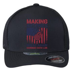 Making Arteries Great Again Cardiac Cath Lab Funny Trump Gift Flexfit Unipanel Trucker Cap