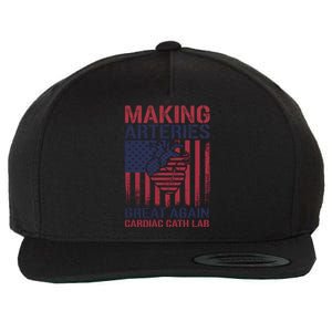 Making Arteries Great Again Cardiac Cath Lab Funny Trump Gift Wool Snapback Cap