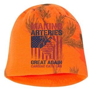 Making Arteries Great Again Cardiac Cath Lab Funny Trump Gift Kati - Camo Knit Beanie