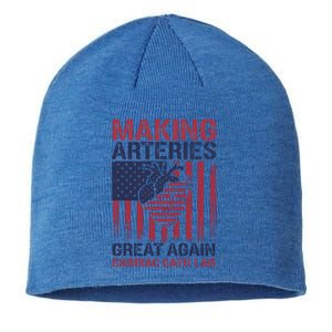 Making Arteries Great Again Cardiac Cath Lab Funny Trump Gift Sustainable Beanie