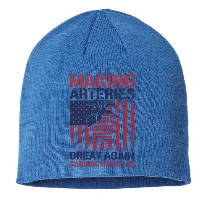 Making Arteries Great Again Cardiac Cath Lab Funny Trump Gift Sustainable Beanie