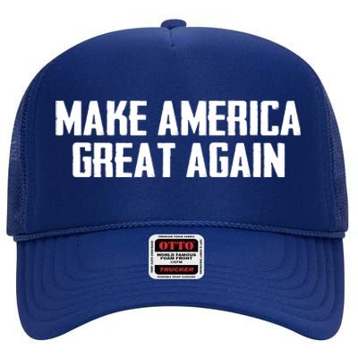 Make America Great Again President Trump Patriotic High Crown Mesh Back Trucker Hat