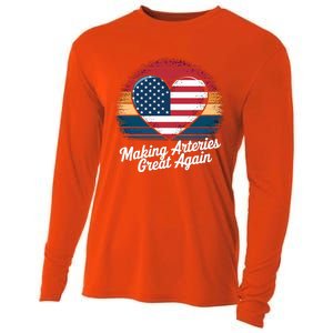 Making Arteries Great Again Cardiac Cath Lab Nurses Gift Cooling Performance Long Sleeve Crew