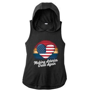 Making Arteries Great Again Cardiac Cath Lab Nurses Gift Ladies PosiCharge Tri-Blend Wicking Draft Hoodie Tank