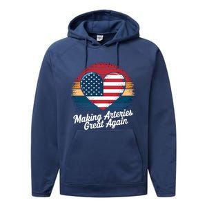 Making Arteries Great Again Cardiac Cath Lab Nurses Gift Performance Fleece Hoodie