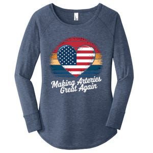 Making Arteries Great Again Cardiac Cath Lab Nurses Gift Women's Perfect Tri Tunic Long Sleeve Shirt