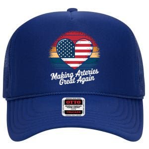 Making Arteries Great Again Cardiac Cath Lab Nurses Gift High Crown Mesh Back Trucker Hat