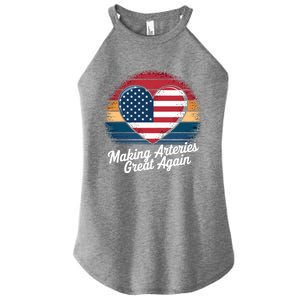 Making Arteries Great Again Cardiac Cath Lab Nurses Gift Women's Perfect Tri Rocker Tank