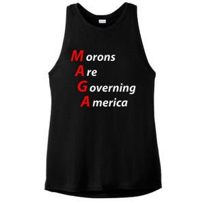 Morons Are Governing America Anti Trump Political Ladies PosiCharge Tri-Blend Wicking Tank