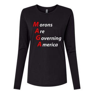 Morons Are Governing America Anti Trump Political Womens Cotton Relaxed Long Sleeve T-Shirt