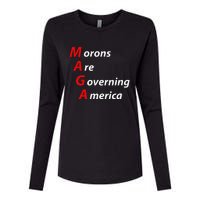 Morons Are Governing America Anti Trump Political Womens Cotton Relaxed Long Sleeve T-Shirt