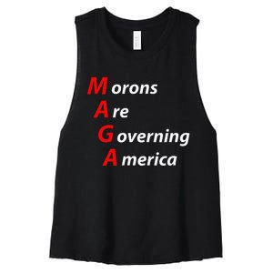 Morons Are Governing America Anti Trump Political Women's Racerback Cropped Tank